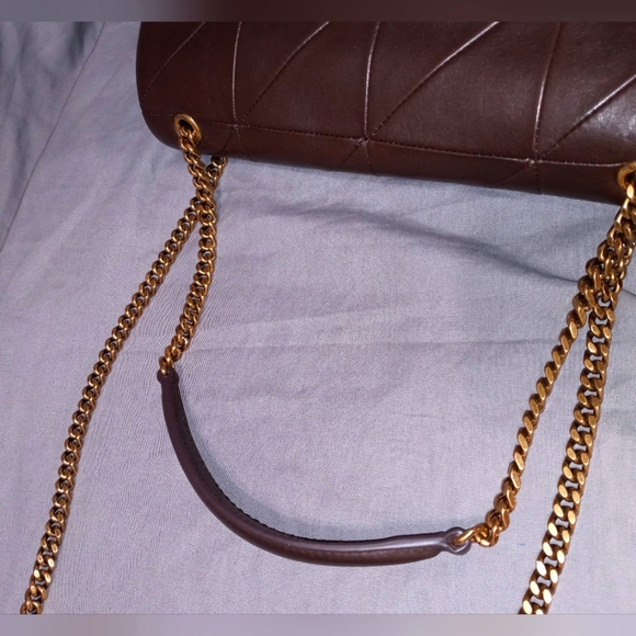 NWT YVES SAINT LAURENT JAMIE LAMBSKIN SLIDING CHAIN BAG, DARK GANACHE ~AUTHENTIC - Picture 8 of 16